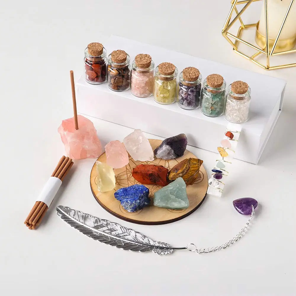 Ultimate Crystal Energy Kit with Chakra Healing Set Gems Ritual