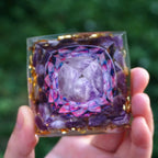 Crystal Orgonite Energy Pyramid – Reiki Infused Chakra Healing Decor Gems Ritual