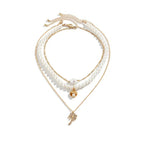 Starfish Pearl Shell Layered Necklace Set – 3 - Piece Beach Jewelry - Gems Ritual