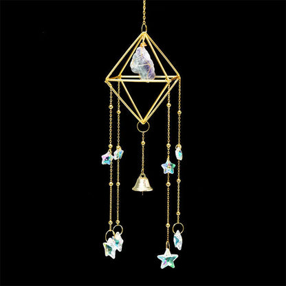 Enchanting Crystal Wind Bell with Natural Stones Gems Ritual