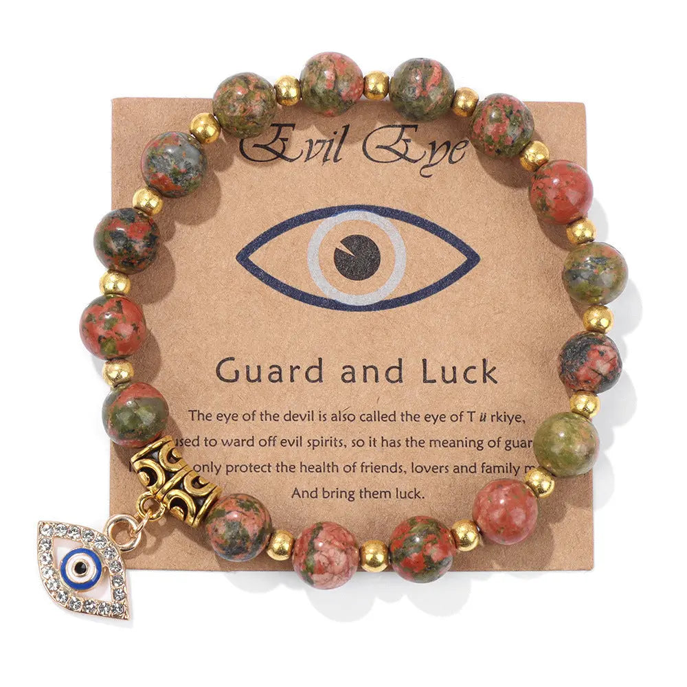 Unisex Bead Bracelet with Agate Gems Ritual