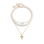 Starfish Pearl Shell Layered Necklace Set – 3 - Piece Beach Jewelry - Gems Ritual