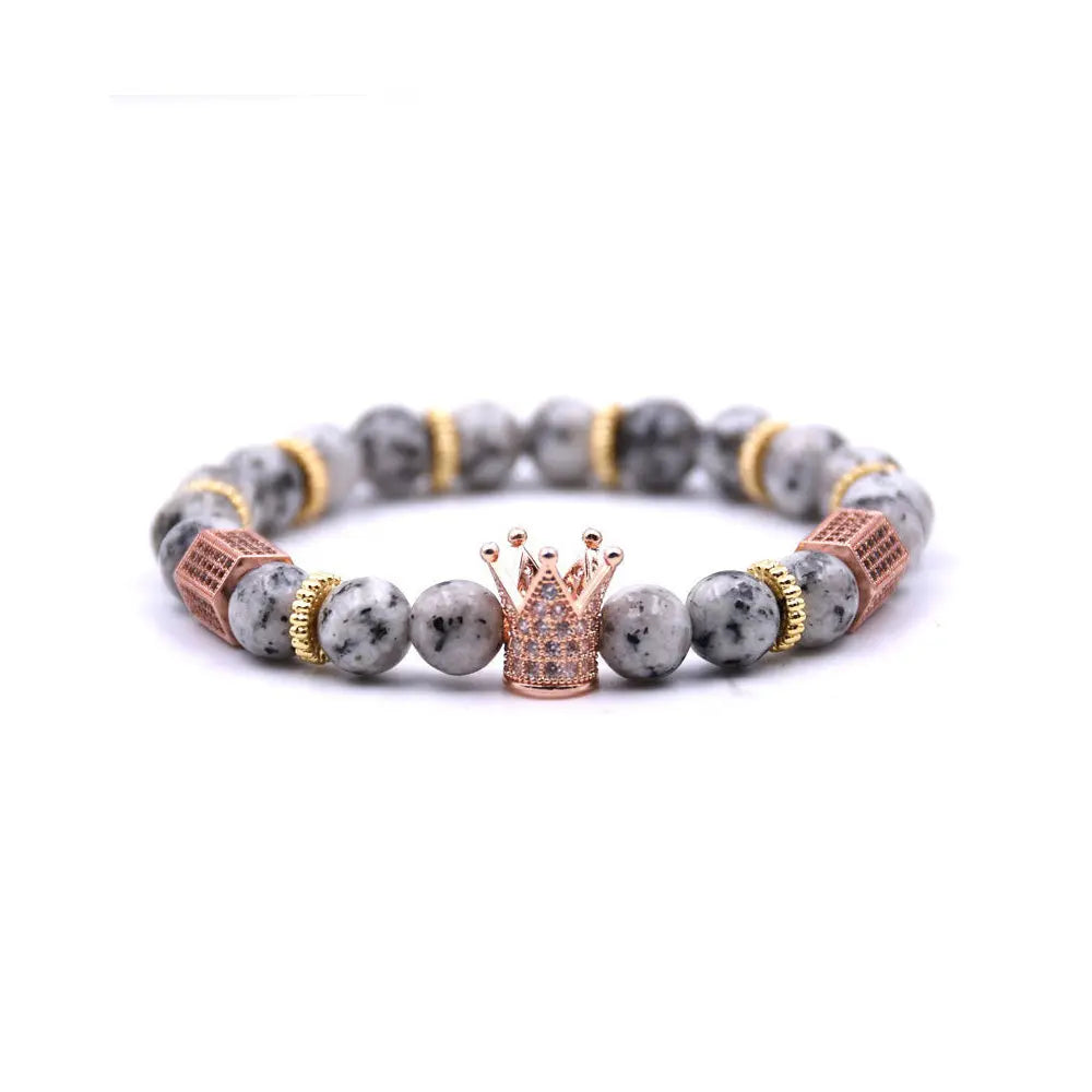 Royal Stone Beaded Crown Bracelet Gems Ritual