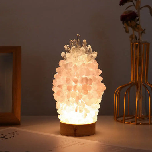 Enchanting Pink Gemstone Crystal Night Light Gems Ritual