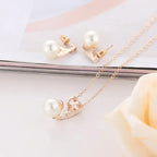 Shimmering Pearl Necklace & Earrings – Elegant Jewelry Set for Special Occasions - Gems Ritual