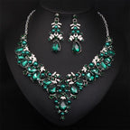Statement Crystal Pearl Bridal Jewelry Set with Elegant Teardrop Accents - Gems Ritual