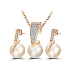 Shimmering Pearl Necklace & Earrings – Elegant Jewelry Set for Special Occasions - Gems Ritual