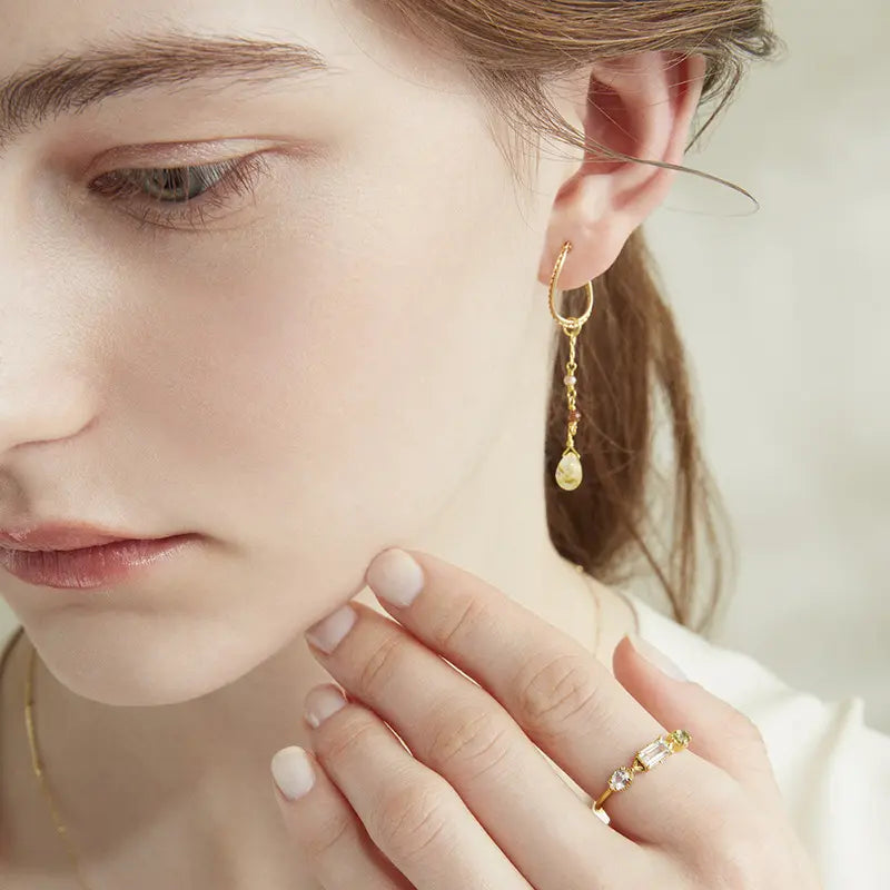 Crystal Topaz Peridot Ring – Elegant Gemstone Jewelry for Women Gems Ritual