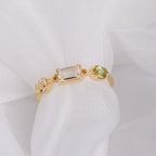 Crystal Topaz Peridot Ring – Elegant Gemstone Jewelry for Women Gems Ritual