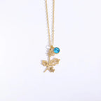 Personalized Birthstone Necklace – Elegant Zircon Flower Pendant Gems Ritual