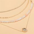 Diamond Necklace with Natural Gemstone Beads – Layered Style - Gems Ritual