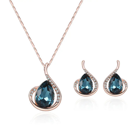 Diamond Crystal Necklace & Earrings