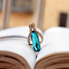 Radiant Peacock Blue Diamond Jewelry Set - Gems Ritual