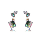 Iridescent Zircon Crystal Drop Earrings – Elegant & Timeless Sparkle - Gems Ritual