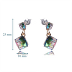 Iridescent Zircon Crystal Drop Earrings – Elegant & Timeless Sparkle - Gems Ritual