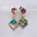 Iridescent Zircon Crystal Drop Earrings – Elegant & Timeless Sparkle - Gems Ritual