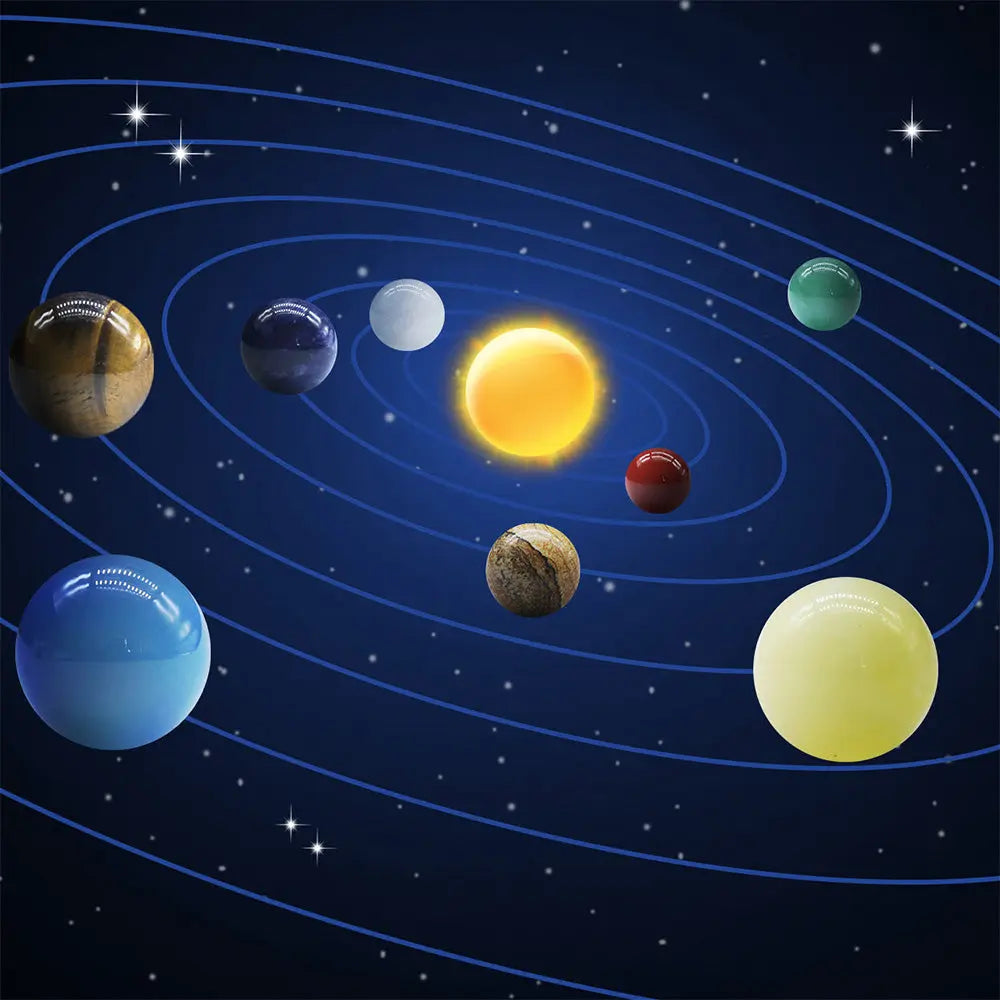 Natural Planet Stone Collection – Solar System Decor for Learning & Gifting - Gems Ritual