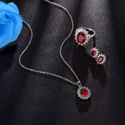 Glamorous Sapphire Jewelry Set with Zirconia Accents Gems Ritual