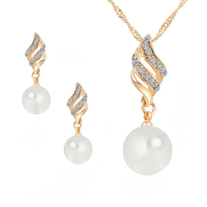 Elegant Pearl Jewelry Set Gems Ritual