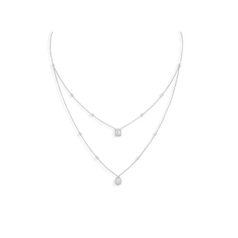 Elegant Zircon Set with Drop Earrings and Square Necklace - Gems Ritual