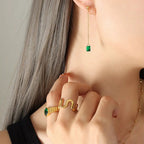 Emerald Zircon Pendant Necklace & Green Zircon Jewelry Set - Gems Ritual