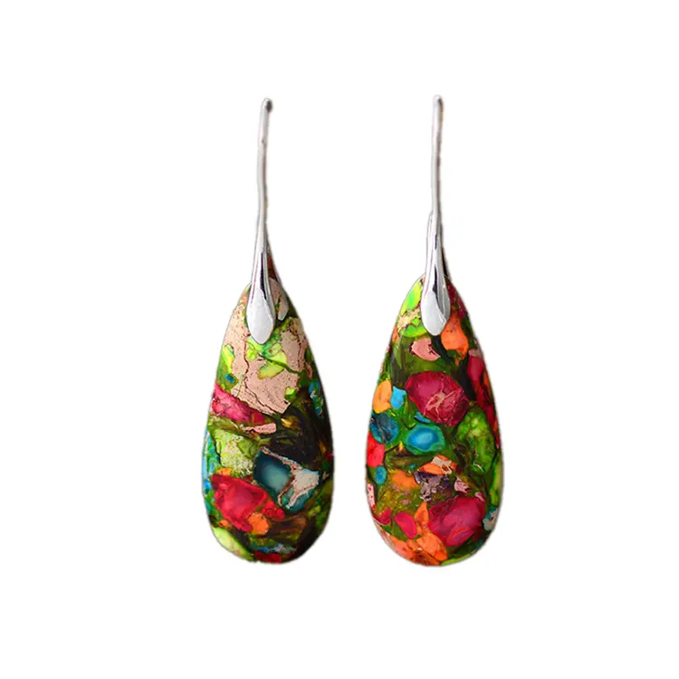Bohemian Emperor Stone Teardrop Earrings - Gems Ritual