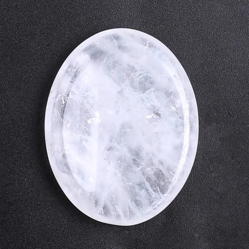 Natural Crystal Thumb Stone – Oval Worry Stone for Stress Relief & Meditation - Gems Ritual
