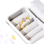 Vintage Cordierite Ring – Elegant Gold-Plated Gemstone Jewelry - Gems Ritual