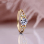 Sophisticated Rose Gold Jewelry Set – Round Zircon Bridal Accessories - Gems Ritual
