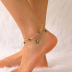 Natural Green Agate Anklet – Energy Balancing Jewelry - Gems Ritual