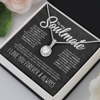 Personalized Necklace with Round Zircon Pendant in Luxury Gift Box Gems Ritual