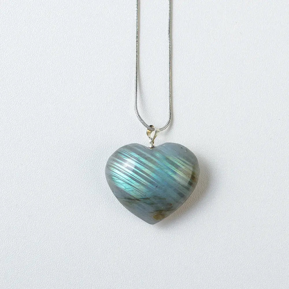 Glowing Moonstone Heart Necklace - Embrace Love & Light Gems Ritual