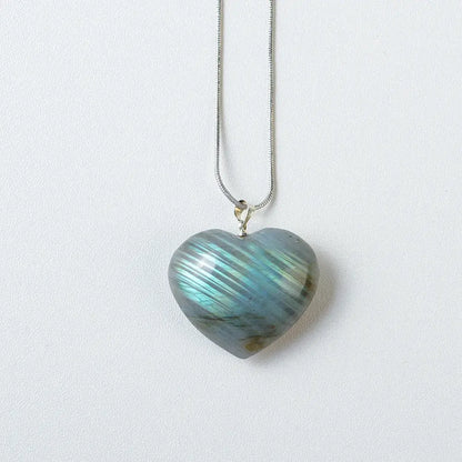 Glowing Moonstone Heart Necklace - Embrace Love & Light Gems Ritual
