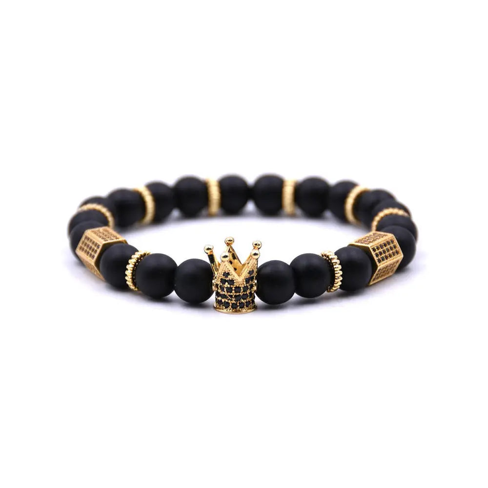 Royal Stone Beaded Crown Bracelet Gems Ritual