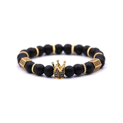 Royal Stone Beaded Crown Bracelet Gems Ritual