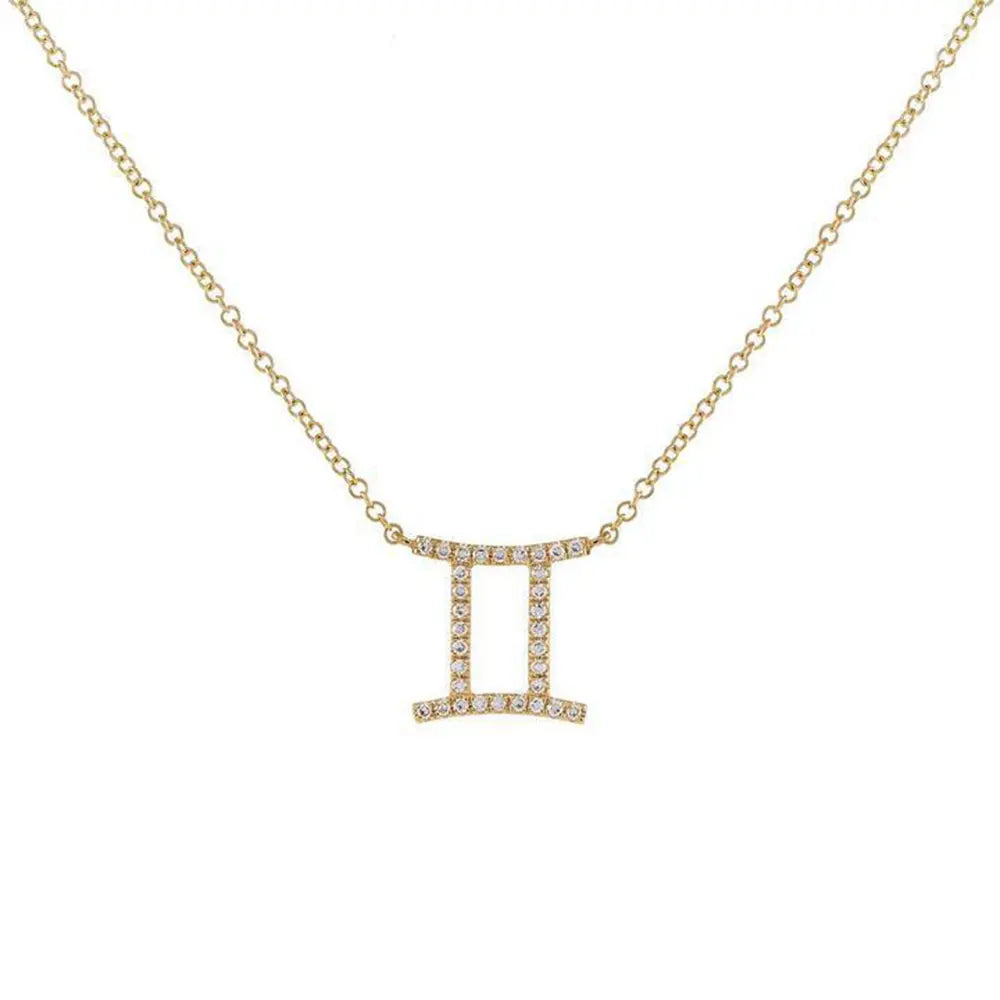 Celestial Diamond Zodiac Necklace – Astrology Sign Jewelry Gift - Gems Ritual