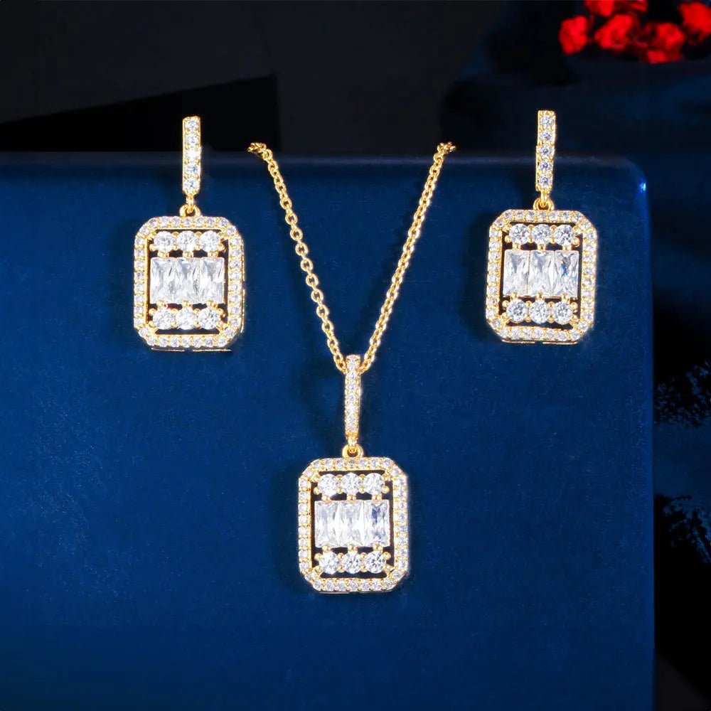 Geometric zircon jewelry set - Gems Ritual