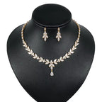 Timeless Zircon Bridal Set – Necklace and Earrings - Gems Ritual