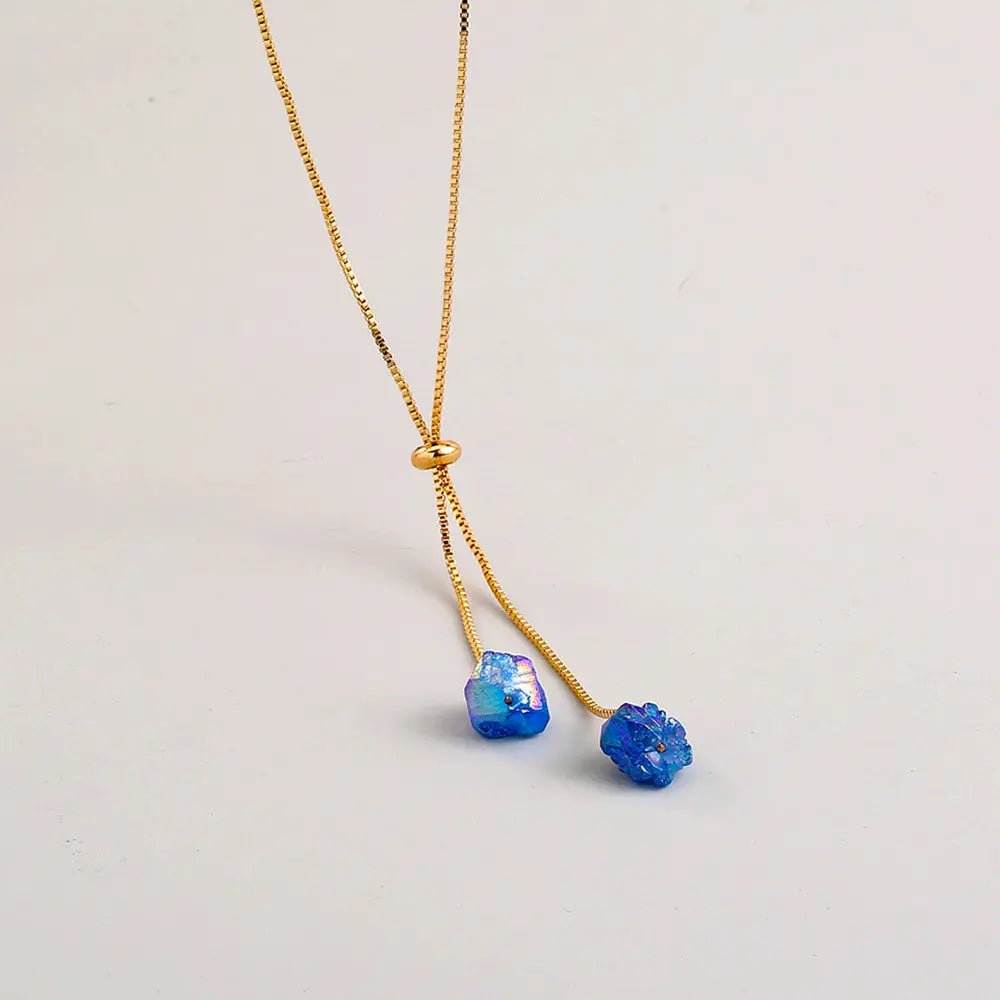Minimalistic Necklace with Natural Stones - Gems Ritual