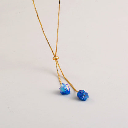 Minimalistic Necklace with Natural Stones Gems Ritual