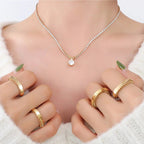 Luxurious Geometric Zircon Necklace - Gems Ritual