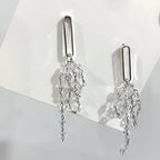 Cascading Crystal Tassel Earrings – Trendy and Elegant Dangle Design Gems Ritual