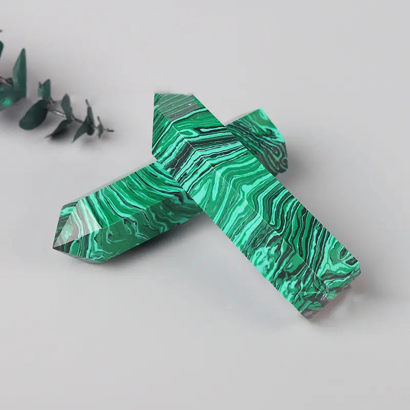 Striped Green Crystal Tower – A Natural Energy Enhancer - Gems Ritual