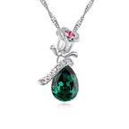 Enamored Rose Crystal Pendant Necklace - Gems Ritual