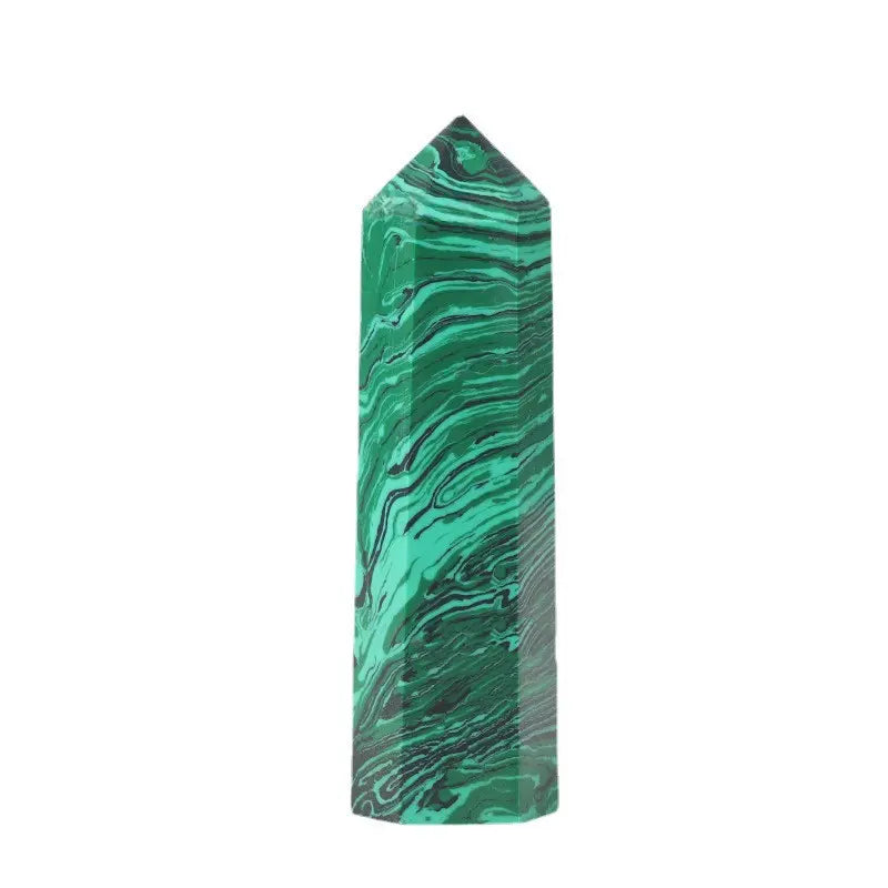 Striped Green Crystal Tower – A Natural Energy Enhancer - Gems Ritual