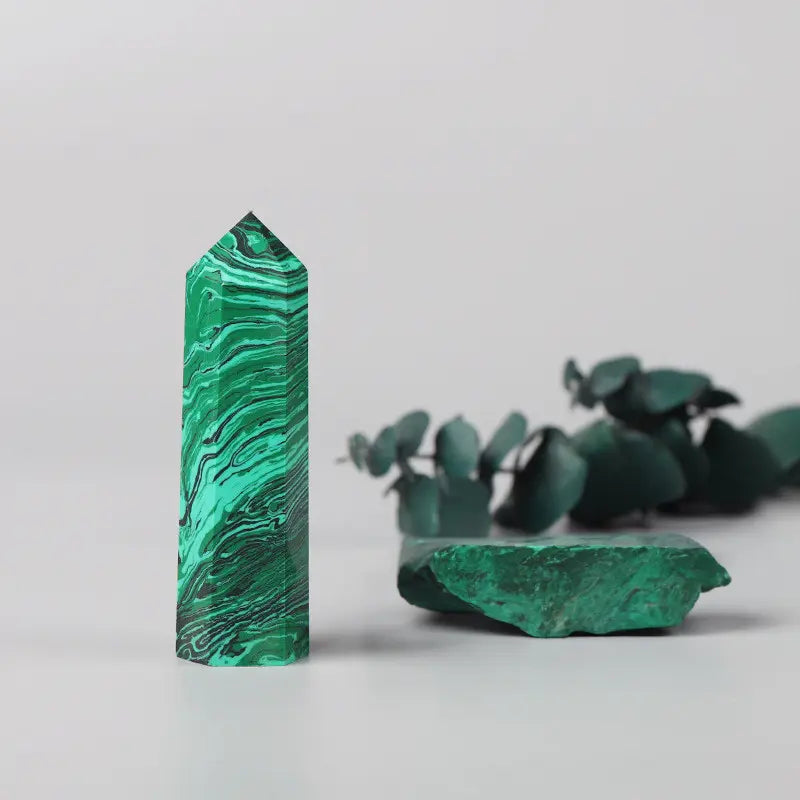 Striped Green Crystal Tower – A Natural Energy Enhancer - Gems Ritual