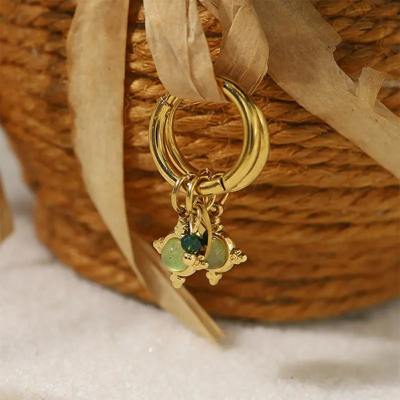 Green Aventurine Earrings for Mindful Elegance - Gems Ritual
