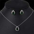 Timeless Zircon Wedding Set with Necklace and Earrings - Gems Ritual