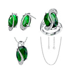 Sparkling Zircon Jewelry Set – Complete Style with Necklace, Ring, and Earrings - Gems Ritual