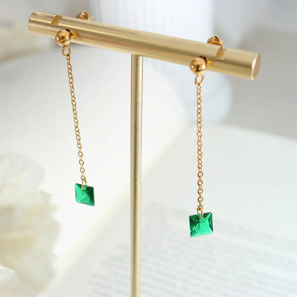 Emerald Zircon Pendant Necklace & Green Zircon Jewelry Set - Gems Ritual
